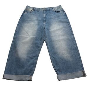 ASOS Design Curve Wide-Leg Blue Denim Jeans Blue US Sz 18